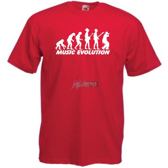 Music evolution - mintás férfi rövid ujjú póló