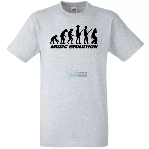 Music evolution - mintás férfi rövid ujjú póló