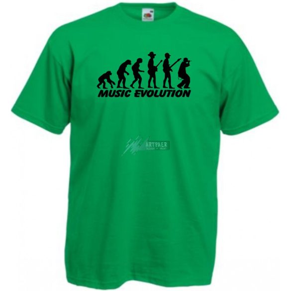 Music evolution - mintás férfi rövid ujjú póló