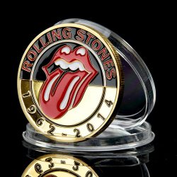 Retró Rolling Stones emlék érem aranyszín festett