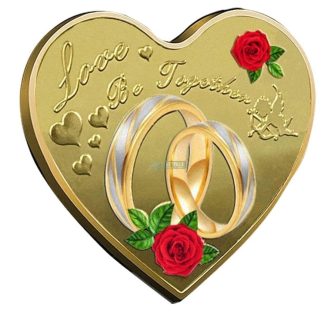   Szerelem záloga - Szív alakú ajándék érem - akril dobozban - eljegyzésre, Valentin napra 0