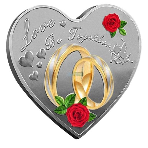 Szerelem záloga - Szív alakú ajándék érem - akril dobozban - eljegyzésre, Valentin napra 0