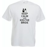 Keep Calm and Kiss the Bride férfi rövid ujjú póló