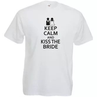 Keep Calm and Kiss the Bride férfi rövid ujjú póló