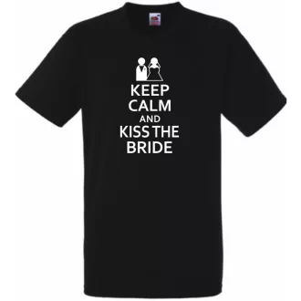 Keep Calm and Kiss the Bride férfi rövid ujjú póló