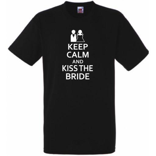 Keep Calm and Kiss the Bride férfi rövid ujjú póló