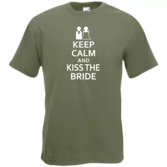 Keep Calm and Kiss the Bride férfi rövid ujjú póló