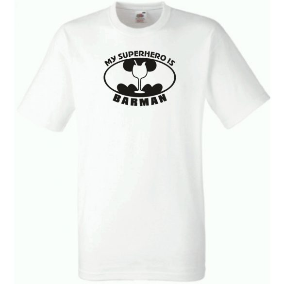 Humor - My Superhero Is Barman férfi rövid ujjú póló