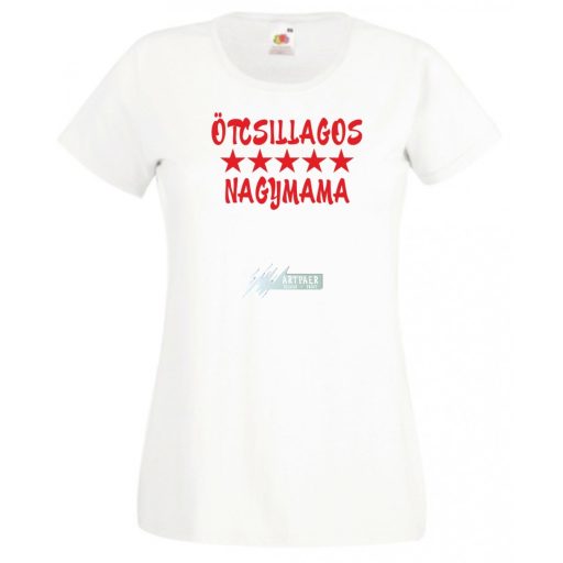 5 csillagos Nagymama női rövid ujjú póló