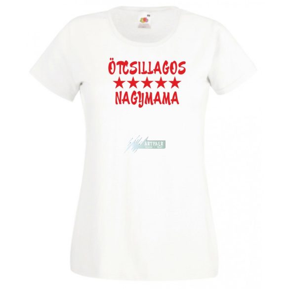 5 csillagos Nagymama női rövid ujjú póló