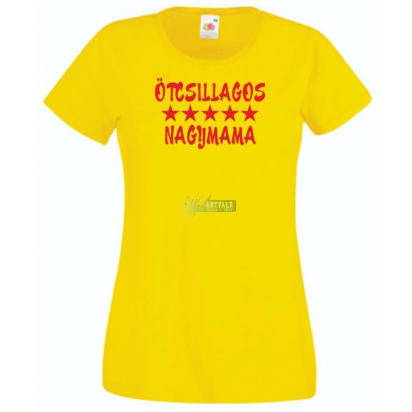 5 csillagos Nagymama női rövid ujjú póló
