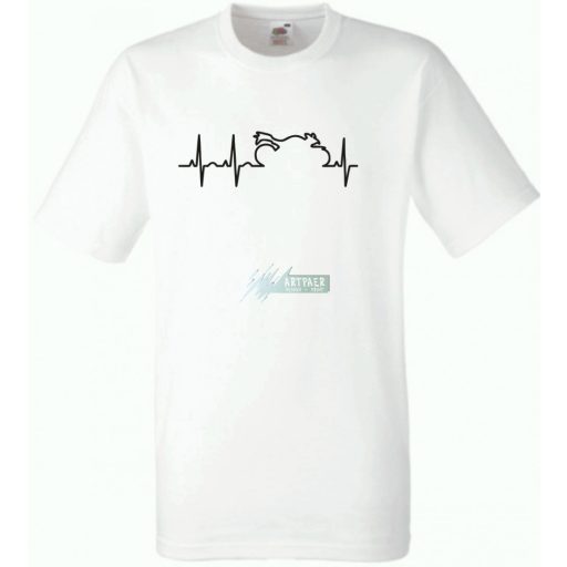 Motoros EKG szív ritmus férfi rövid ujjú póló