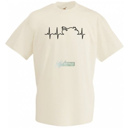 Motoros EKG szív ritmus férfi rövid ujjú póló