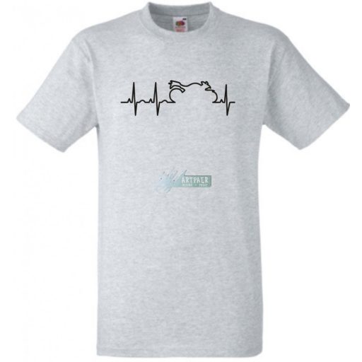 Motoros EKG szív ritmus férfi rövid ujjú póló