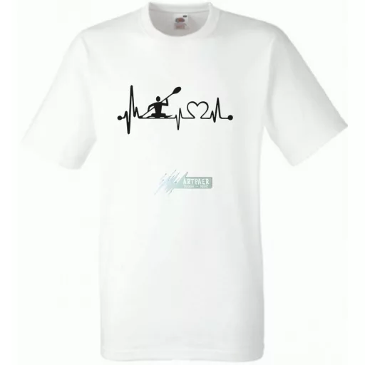 Sport fan evezős EKG szív ritmus férfi rövid ujjú póló