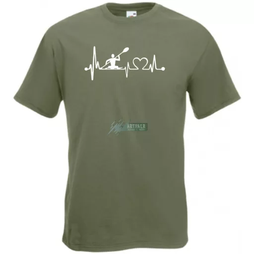 Sport fan evezős EKG szív ritmus férfi rövid ujjú póló