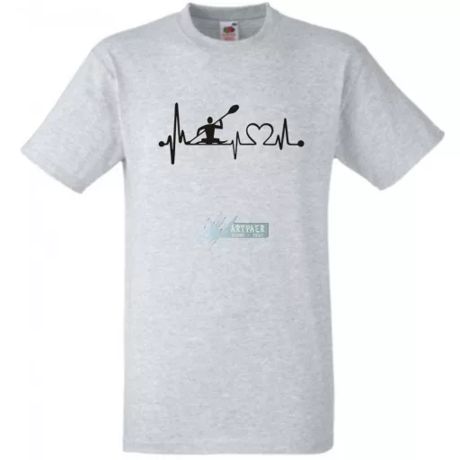 Sport fan evezős EKG szív ritmus férfi rövid ujjú póló