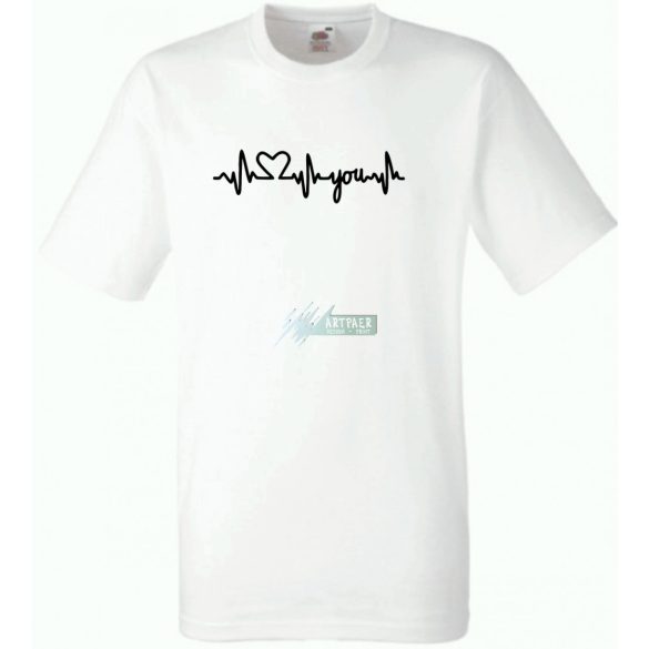 I Love You - EKG férfi rövid ujjú póló