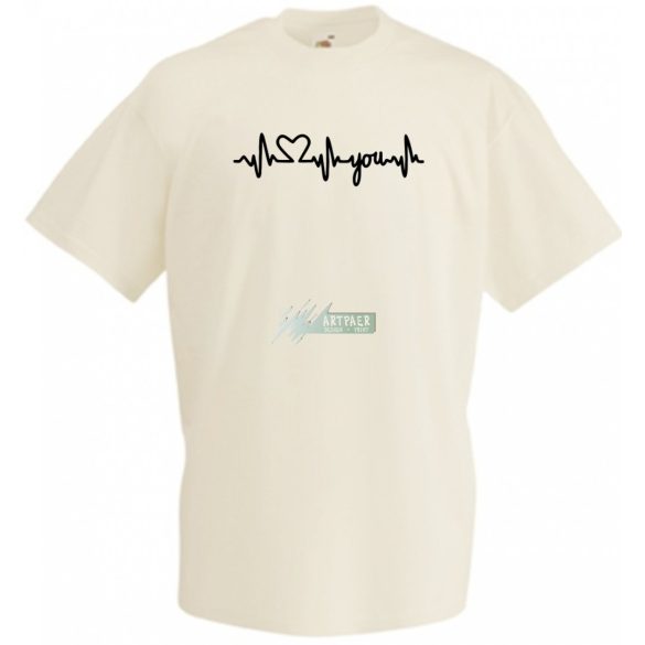 I Love You - EKG férfi rövid ujjú póló