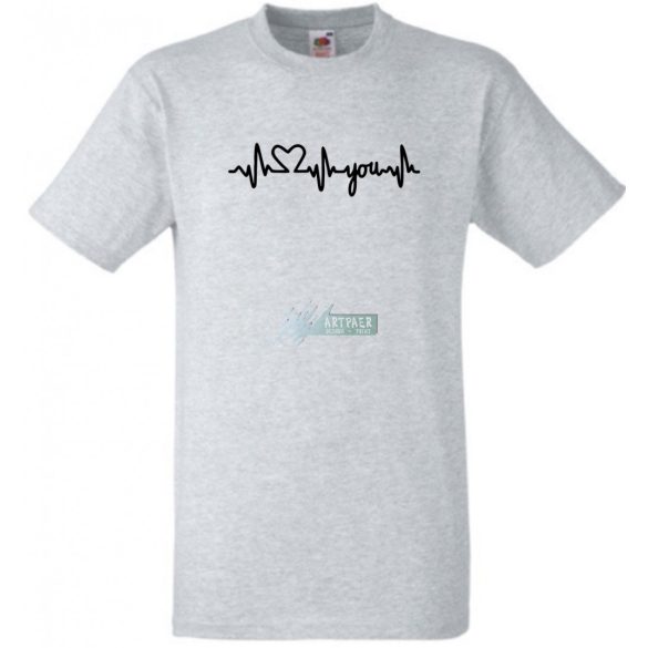 I Love You - EKG férfi rövid ujjú póló