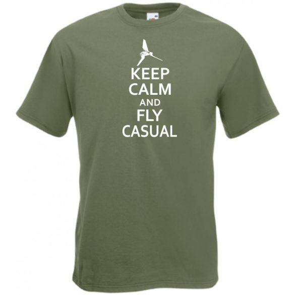 Keep Calm and Fly Casual férfi rövid ujjú póló