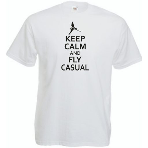 Keep Calm and Fly Casual férfi rövid ujjú póló