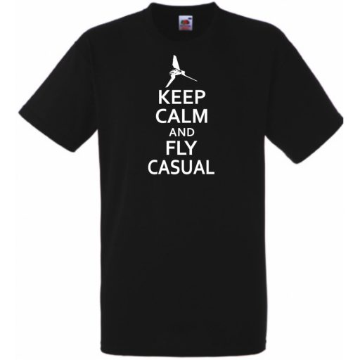 Keep Calm and Fly Casual férfi rövid ujjú póló