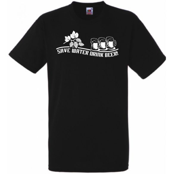 Humor Italozás - Save Water Drink Beer férfi rövid ujjú póló