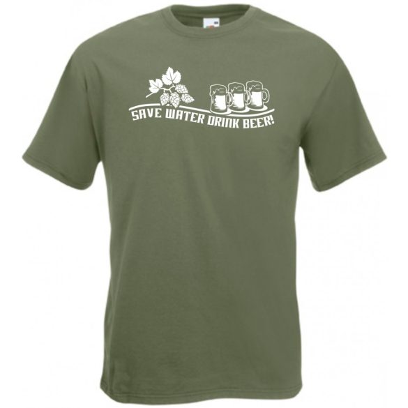 Humor Italozás - Save Water Drink Beer férfi rövid ujjú póló