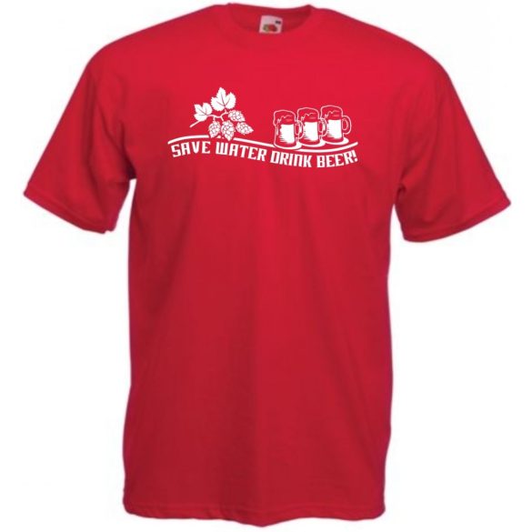 Humor Italozás - Save Water Drink Beer férfi rövid ujjú póló
