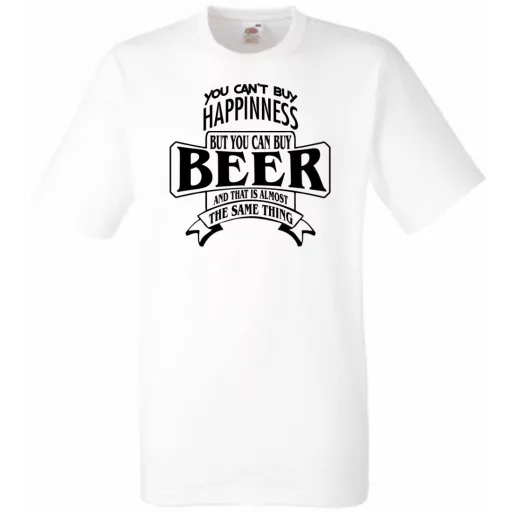 Humor Italozás - You can''t buy Happiness But You Can Buy Beer férfi rövid ujjú póló