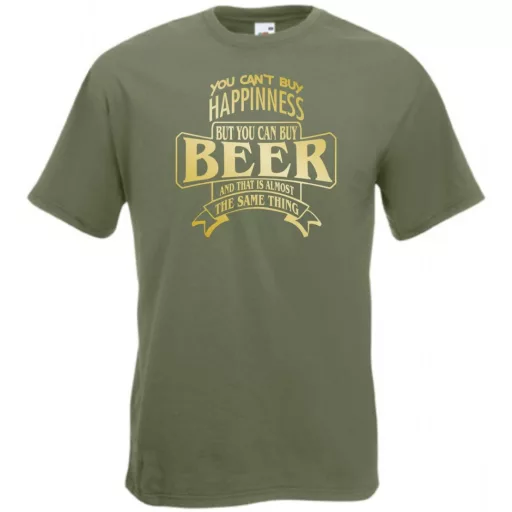 Humor Italozás - You can''t buy Happiness But You Can Buy Beer férfi rövid ujjú póló