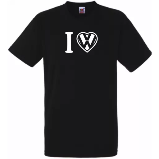 I Love VW szív férfi rövid ujjú póló