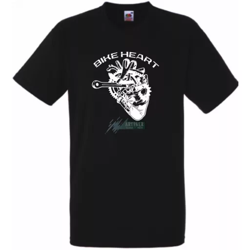 Kerékpáros szív - Bike heart férfi rövid ujjú póló