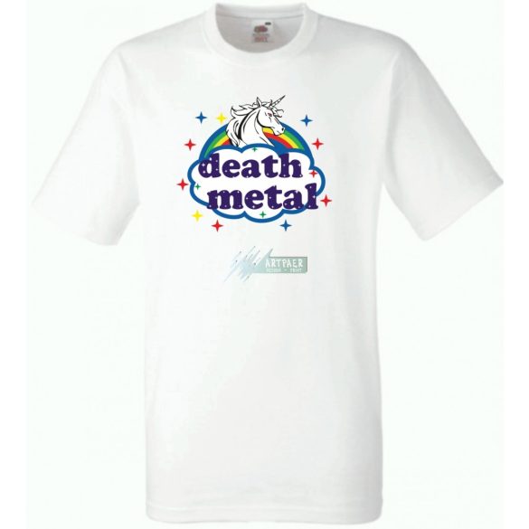 Death Metal Unicorn -B férfi rövid ujjú póló