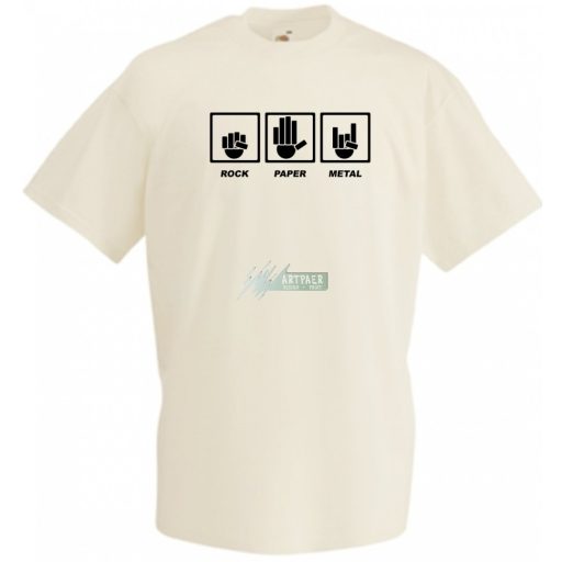 Rock Paper Metal férfi rövid ujjú póló