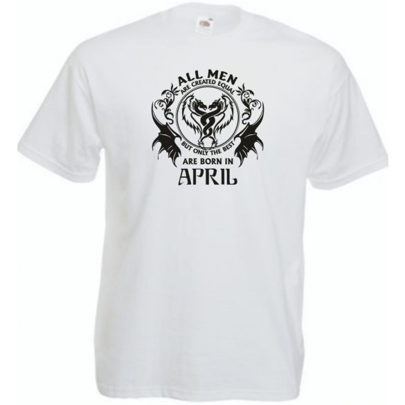 Minden ember egyenlőnek születik - April - Angol verzió férfi rövid ujjú póló