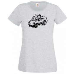 Női autó vezető női rövid ujjú póló