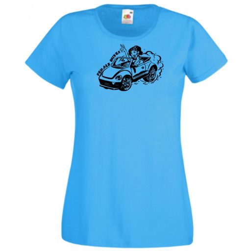 Női autó vezető női rövid ujjú póló