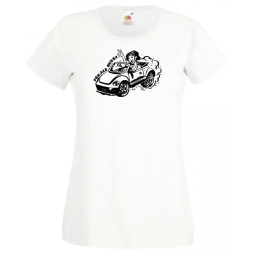 Női autó vezető női rövid ujjú póló