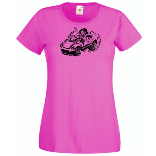 Női autó vezető női rövid ujjú póló