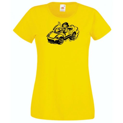 Női autó vezető női rövid ujjú póló