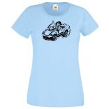 Női autó vezető női rövid ujjú póló