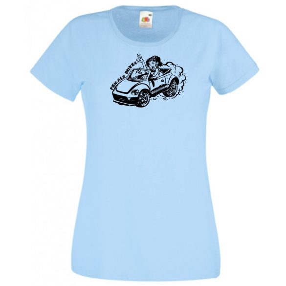 Női autó vezető női rövid ujjú póló