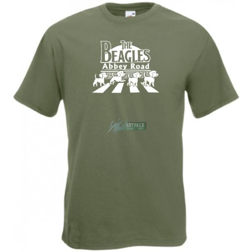 Abbey Road - The Beagles férfi rövid ujjú póló