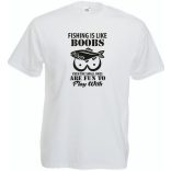 Humor - A horgászás olyan, mint a mellek ... férfi rövid ujjú póló