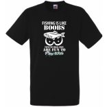Humor - A horgászás olyan, mint a mellek ... férfi rövid ujjú póló
