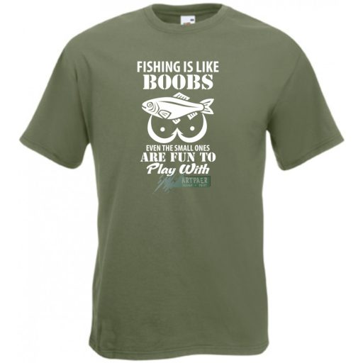Humor - A horgászás olyan, mint a mellek ... férfi rövid ujjú póló