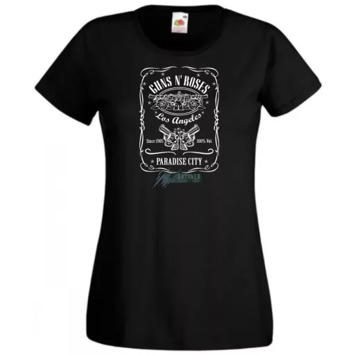 Humor Jack Daniels vs Guns and Roses női rövid ujjú póló