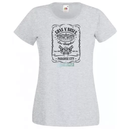 Humor Jack Daniels vs Guns and Roses női rövid ujjú póló